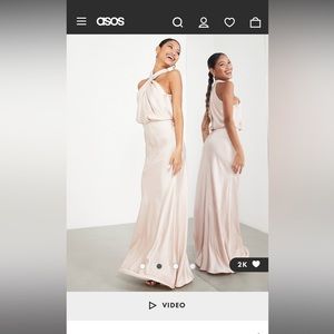 Asos blush satin dress